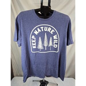Bioworld Mens T-shirt XL Keep Nature Wild In Blue, Cotton Blend